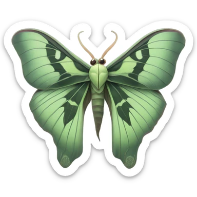 luna moth black sticker