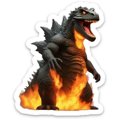 Burning Godzilla 1995 sticker