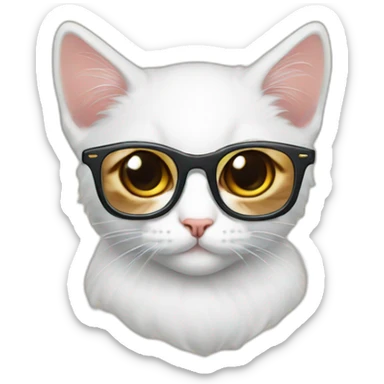 Chaton avec des lunettes  sticker