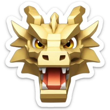 Minecraft Dragon Head Golden Horn sticker
