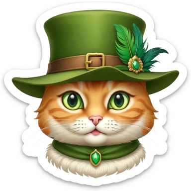 classic Puss in Boots face, confident and charming expression sticker