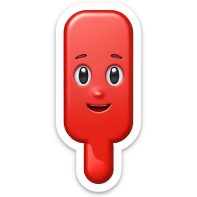 A bright red exclamation mark emoji, glossy, 3D, cartoon style, vibrant colors, smooth shading, simple background, iOS emoji style, high detail, cute and expressive
 sticker
