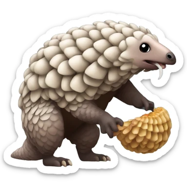 Pangolin eating ants sticker