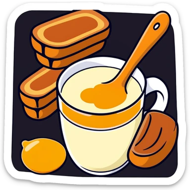 torrijas, Spanish Lenten dessert, bread soaked in milk and honey sticker