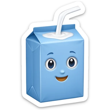 brique de lait sans visage bleu  sticker