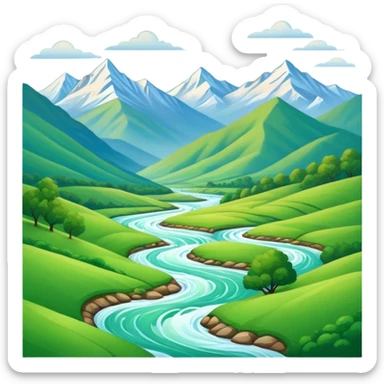 landscape painting on a canvas sticker