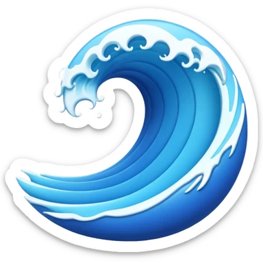 3D wave icon no background sticker