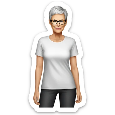 jamie lee curtis cartoon wearing tee sticker