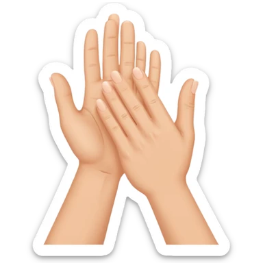 clapping hands emoji, side view, simple flat design, vector, white background sticker