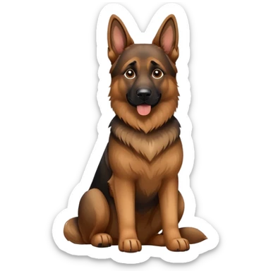 Dark face German Shepherd sitting sticker