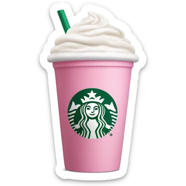 starbucks cup pink drink with cold foam sticker