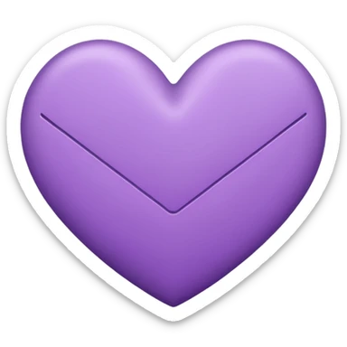 IOS's love letter emoji but with a purple heart instead of a red heart, closed but the letter is white and the heart is purple sticker