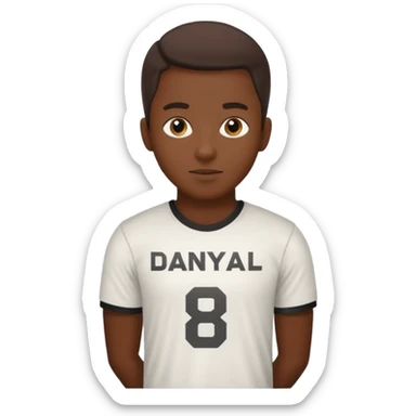 Football T-shirt saying Danyaal on the back with number 18 sticker