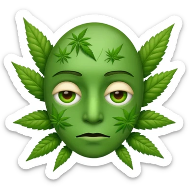 Emoji cansado mariguano sticker