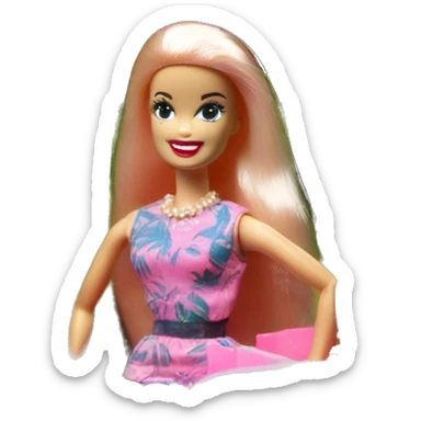 jungle tour Barbie 1963 Willy’s pearly pink cj jeep sticker