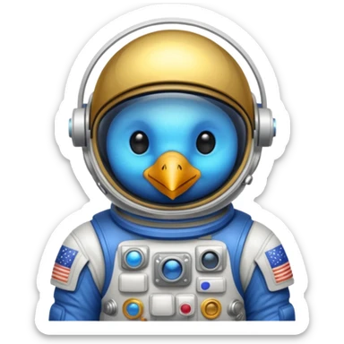 bird with astronaut suit sticker