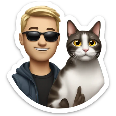 vinnie hacker with a cat sticker