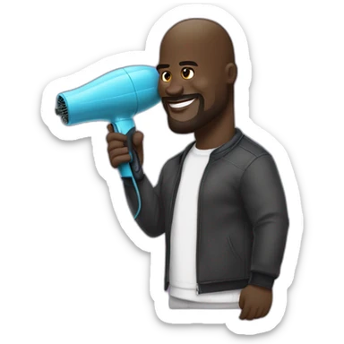 Shaquille o’neal using hairdryer sticker