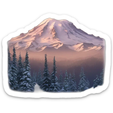 Snowy-mountain-mt-mount-rainier-dawn sticker