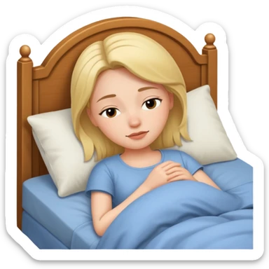 Chica apunto de dormir blanca sticker