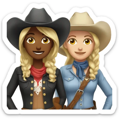 Three cowgirls sticker