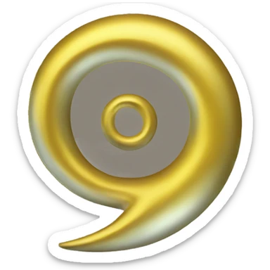 spiral metallic yellow symbol sticker