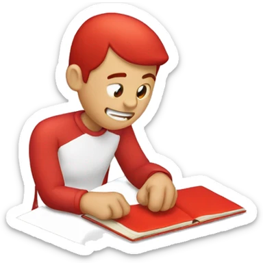 Una mano escribiendo un texto de color rojo sticker