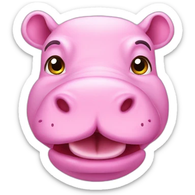 pink hippopotamus sticker