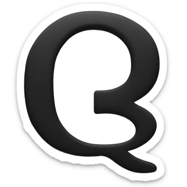 The letter r and the number 6 together in the color black sticker