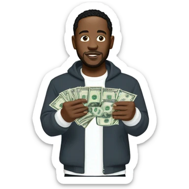 Kendrick lamar Holding money in both hands sticker