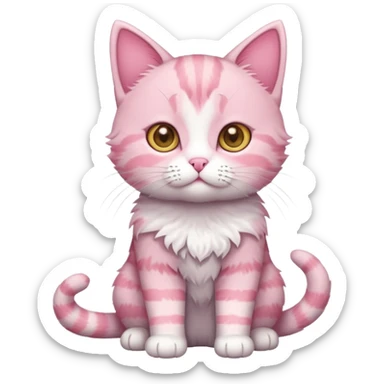 full body of baby American Wirehair pink cat  sticker