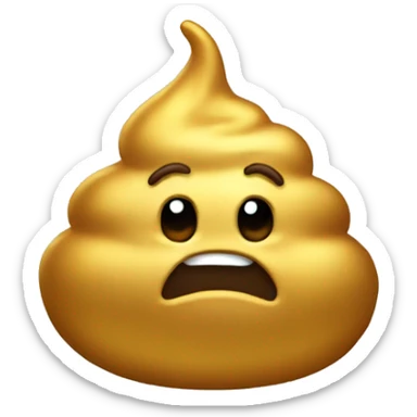 Gold poo sticker