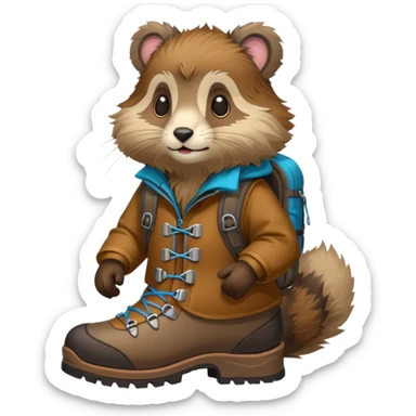 marmotte avec souliers de marche sticker