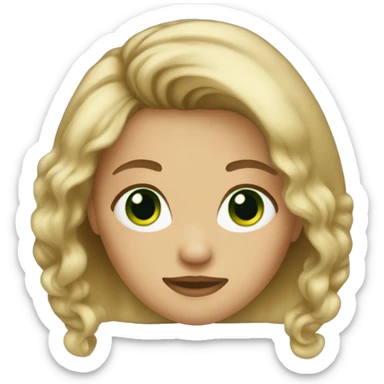 Girl with dirty blonde hair and green eyes  sticker