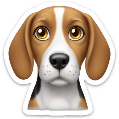 Beagle with a grey cat with blue eyes sticker