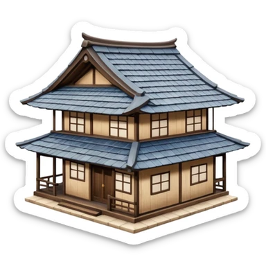 japan style wood house sticker