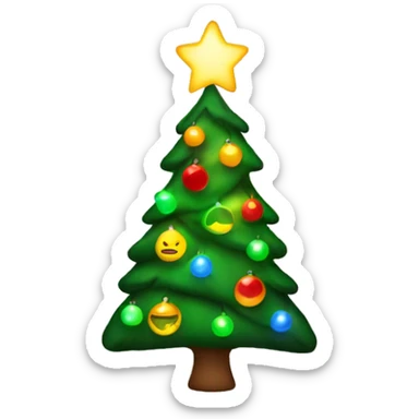 A christmas tree with lights sticker