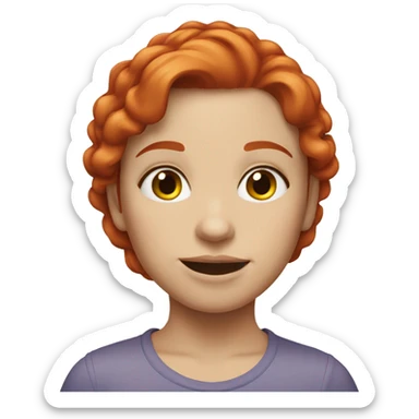 red head girl with york’s sticker