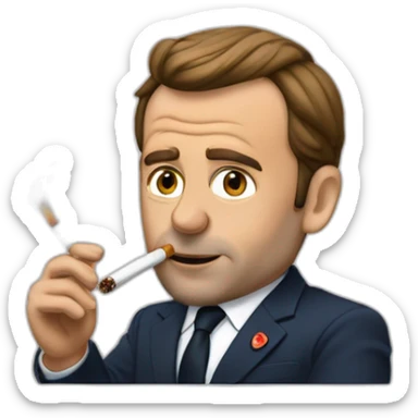 Emanuel Macron fumant une cigarette  sticker