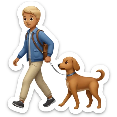 Cerdo paseando perro sticker