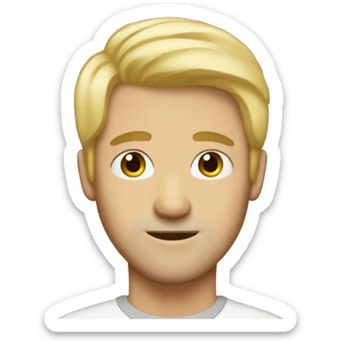adult man with blonde hair and grey eyes  sticker