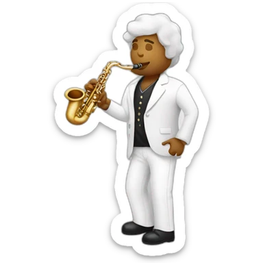 saxophonist white sticker