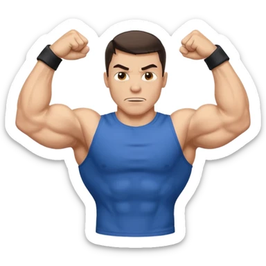 Muskelman der seinen Bizeps anspannt und das der t-shirt Ärmel reißt  sticker