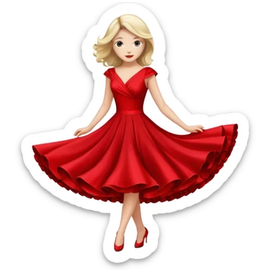 Woman Twirl occasion circle dress sticker