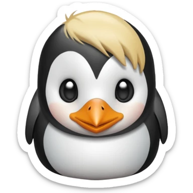 Pingüino con cabello rubio sticker