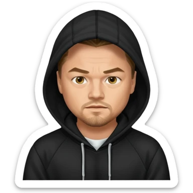 leonardo di caprio with black hoodie sticker