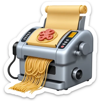 fax machine made of spam meat with spaghetti coming out sticker