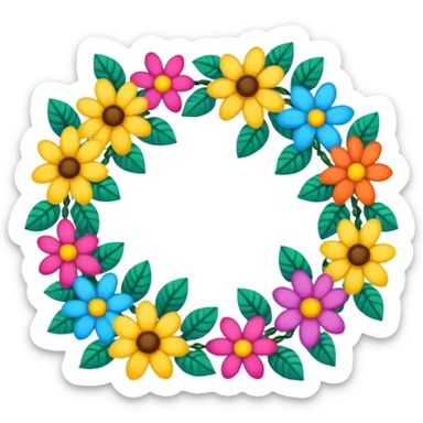two flower garlands next to each other sticker