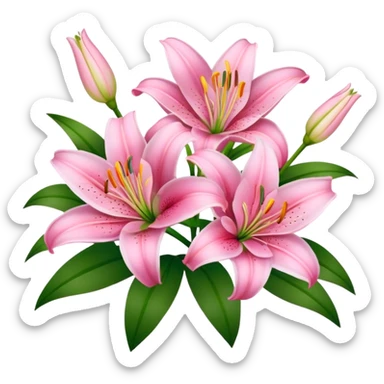 Pinke Lilien und Gänseblümchen sticker