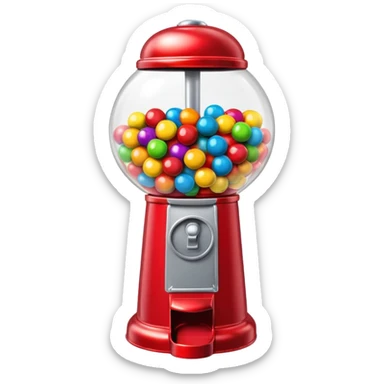 Red Bubblegum machine with multicolored gumballs sticker